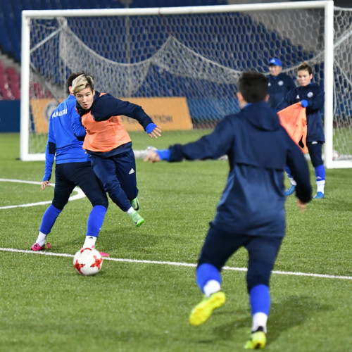 Қазақстан әйелдер құрамасының матч алдындағы жаттығуынан фоторепортаж