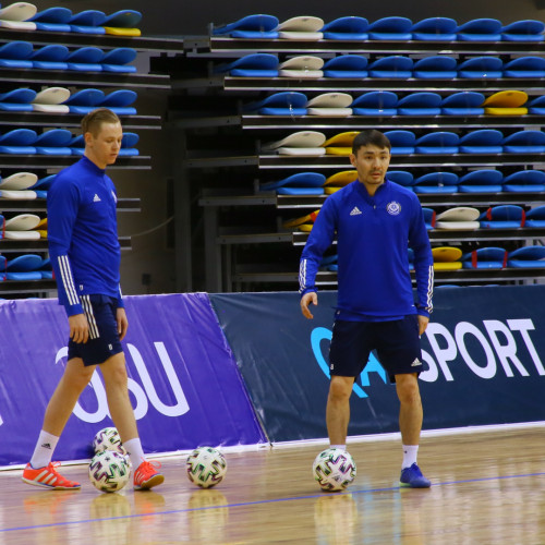 Футзалдан Қазақстан құрамасының ойын алдындағы жаттығуының фоторепортажы