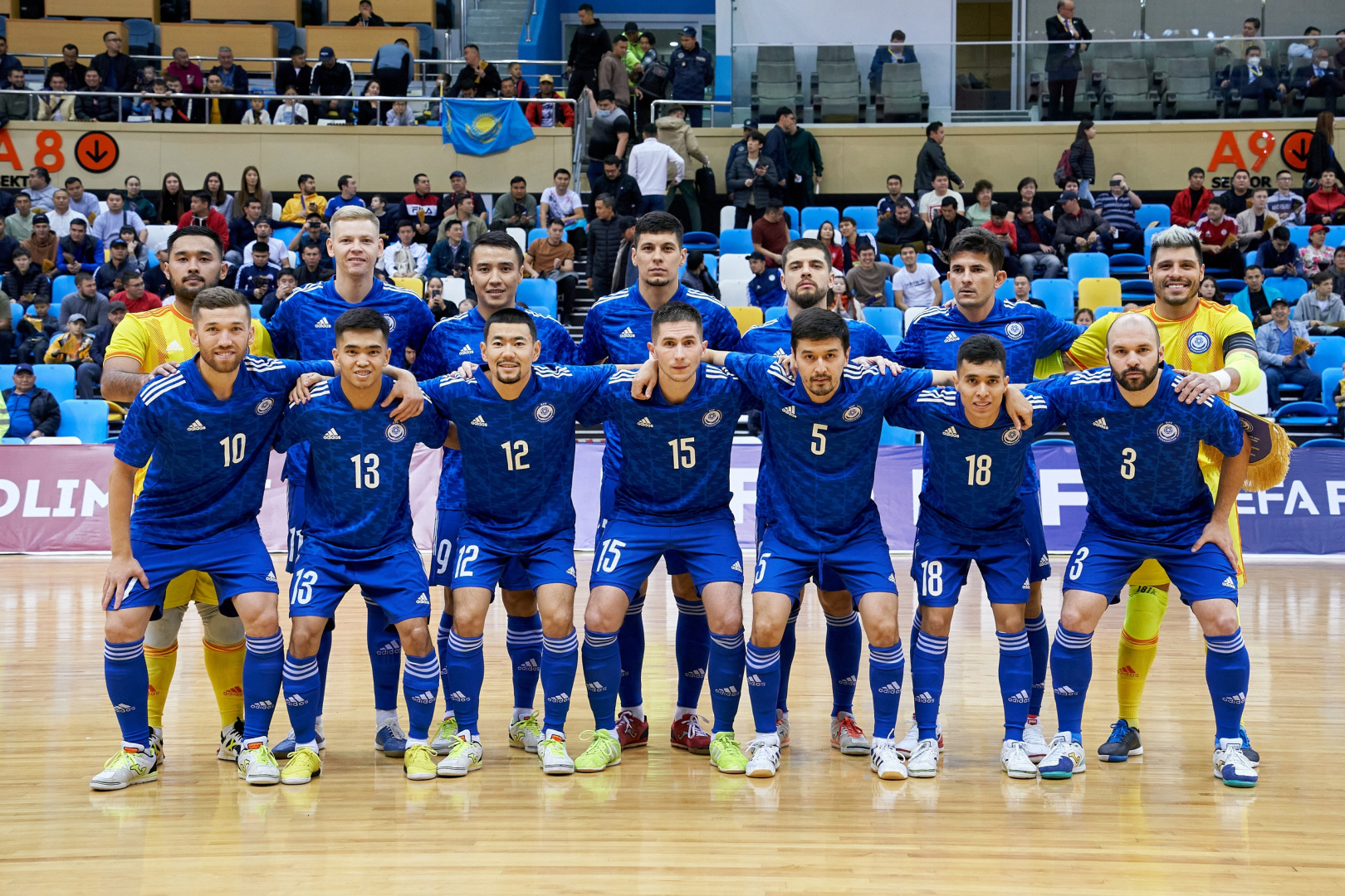 Kazakhstan futsal squad against Montenegro