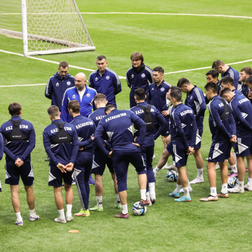 Photos from the pre-match training session of the Kazakhstan national team