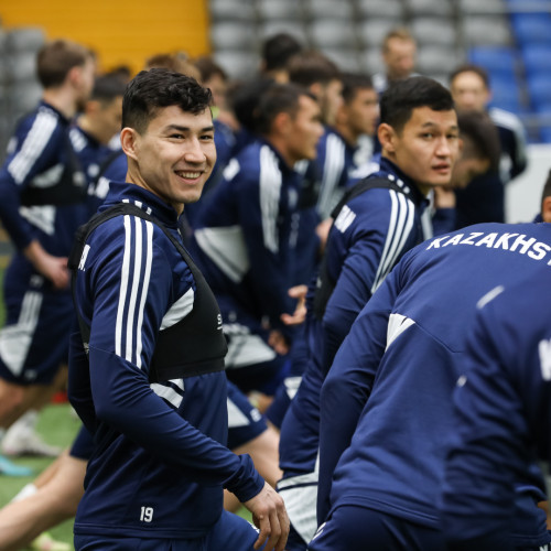 Photos from the pre-match training session of the Kazakhstan national team
