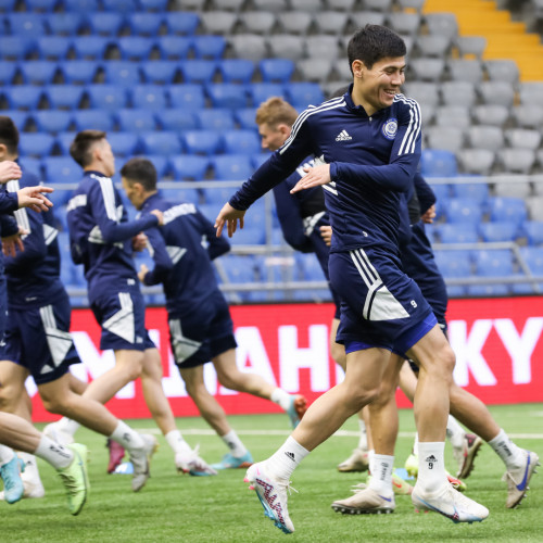 Photos from the pre-match training session of the Kazakhstan national team