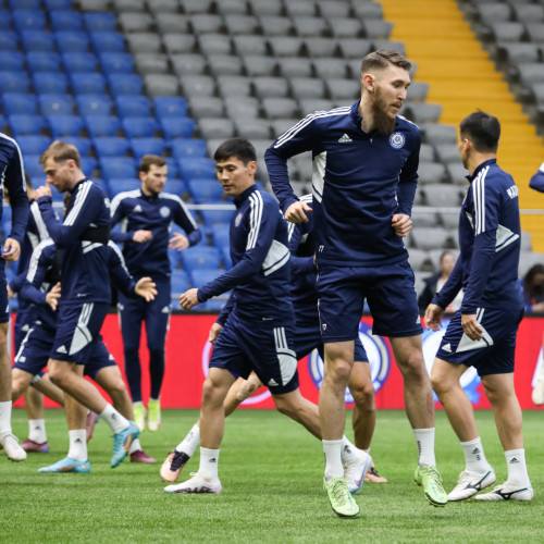 Photos from the pre-match training session of the Kazakhstan national team