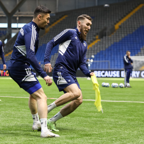 Photos from the pre-match training session of the Kazakhstan national team