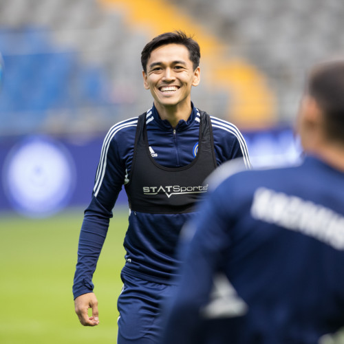 Photos from the pre-match training session of the Kazakhstan national team