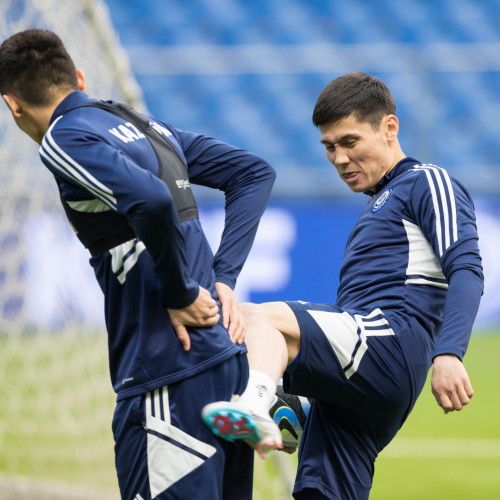 Photos from the pre-match training session of the Kazakhstan national team