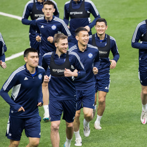 Photos from the pre-match training session of the Kazakhstan national team