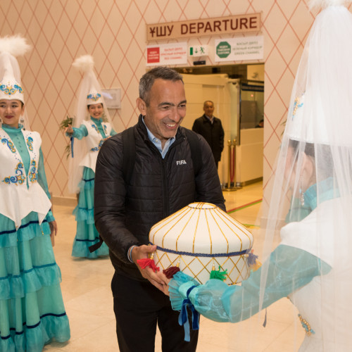 Gianni Infantino has arrived in Kazakhstan for a working visit