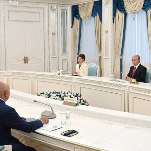 President Kassym-Jomart Tokayev receives FIFA President Gianni Infantino