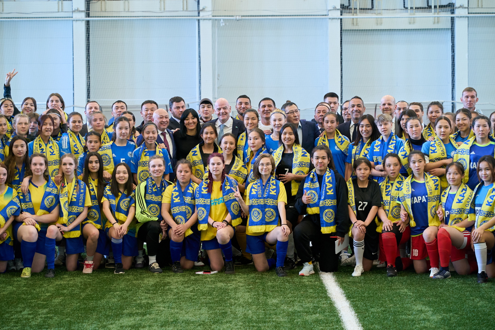 Gianni Infantino takes part in the opening ceremony of girls’ schools league