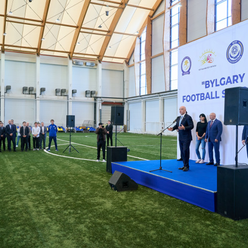 Gianni Infantino takes part in the opening ceremony of girls’ schools league