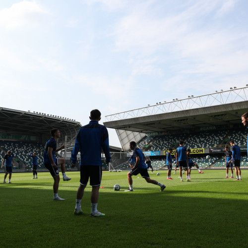 Pre-match training session in Belfast