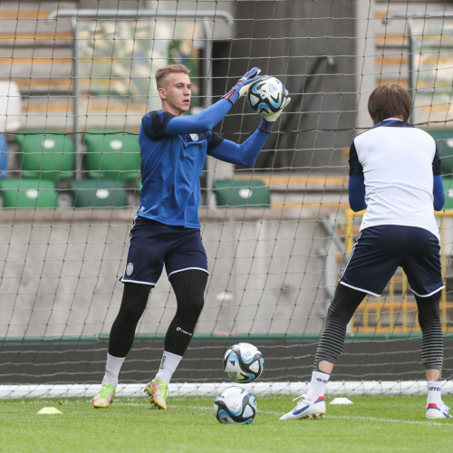 Pre-match training session in Belfast
