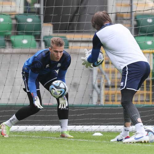 Pre-match training session in Belfast