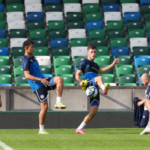 Pre-match training session in Belfast