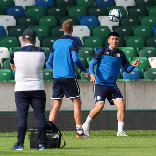 Pre-match training session in Belfast