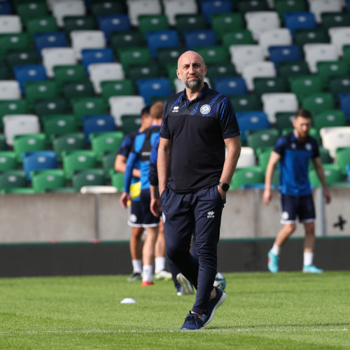Pre-match training session in Belfast