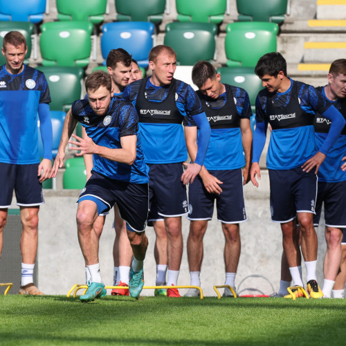 Pre-match training session in Belfast