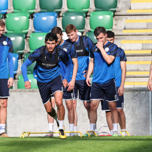 Pre-match training session in Belfast