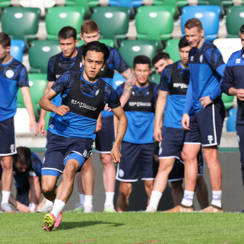 Pre-match training session in Belfast