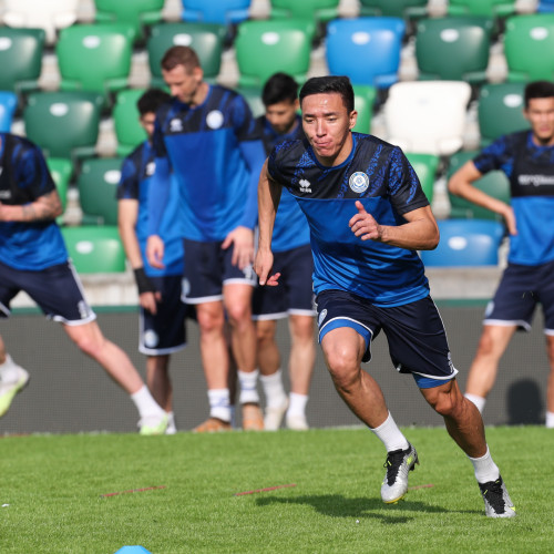 Pre-match training session in Belfast