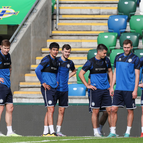 Pre-match training session in Belfast