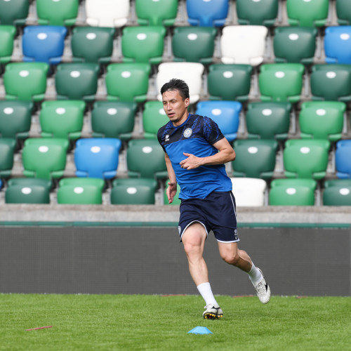 Pre-match training session in Belfast