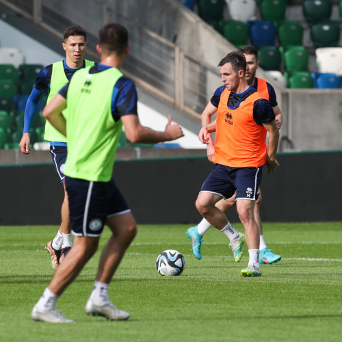 Pre-match training session in Belfast