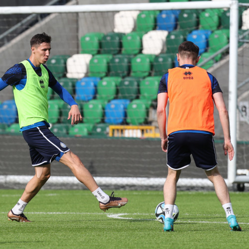 Pre-match training session in Belfast