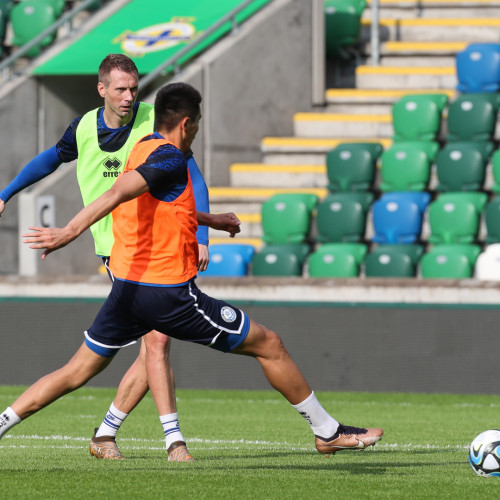 Pre-match training session in Belfast