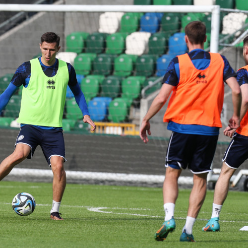 Pre-match training session in Belfast