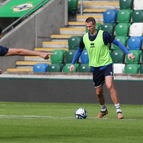 Pre-match training session in Belfast