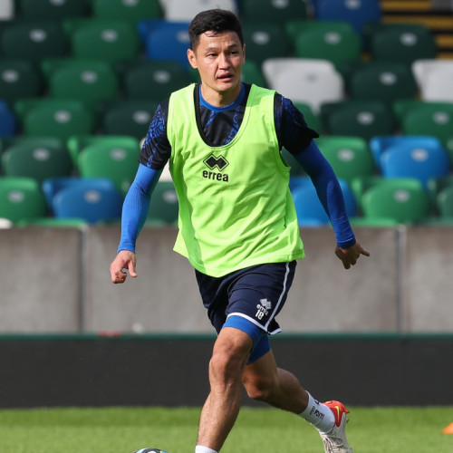 Pre-match training session in Belfast