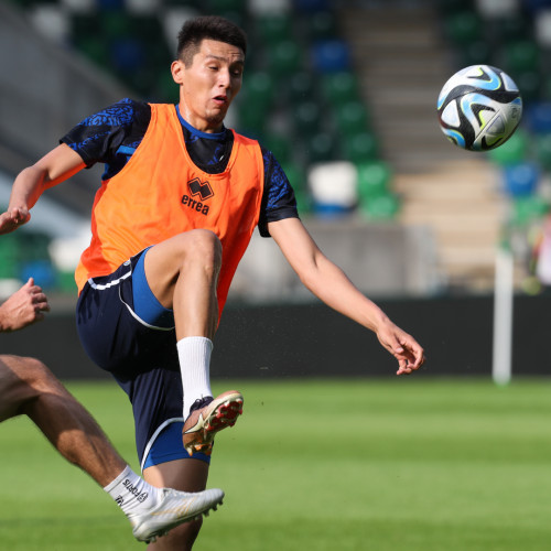 Pre-match training session in Belfast