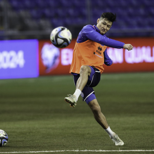 Kazakhstan national team's pre-match training session