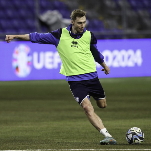 Kazakhstan national team's pre-match training session