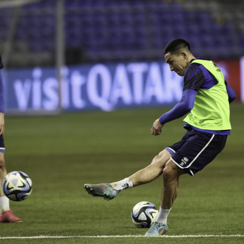 Kazakhstan national team's pre-match training session