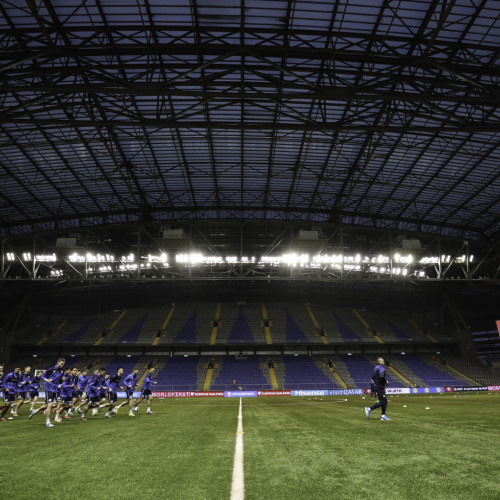 Kazakhstan national team's pre-match training session