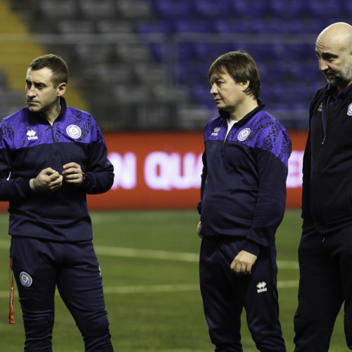 Kazakhstan national team's pre-match training session