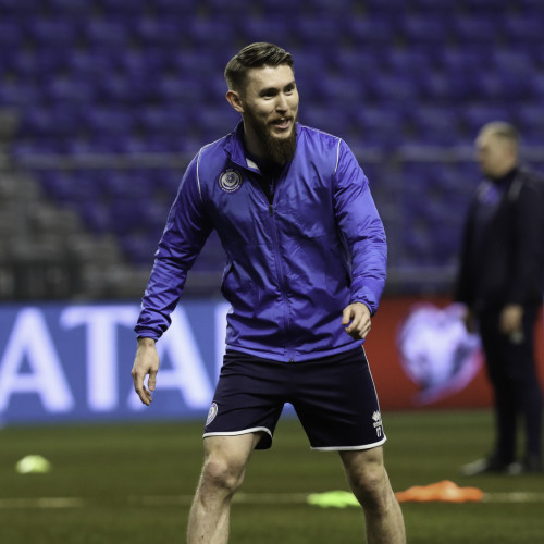 Kazakhstan national team's pre-match training session