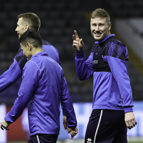 Kazakhstan national team's pre-match training session
