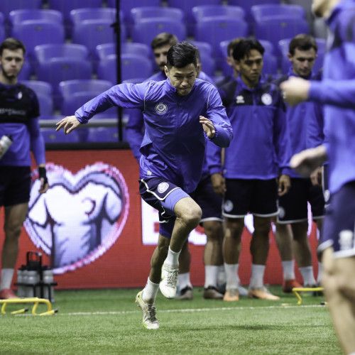 Kazakhstan national team's pre-match training session