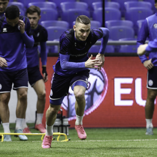Kazakhstan national team's pre-match training session