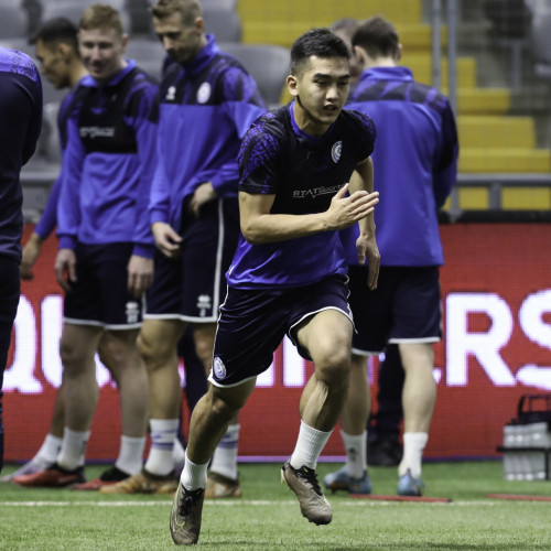 Kazakhstan national team's pre-match training session