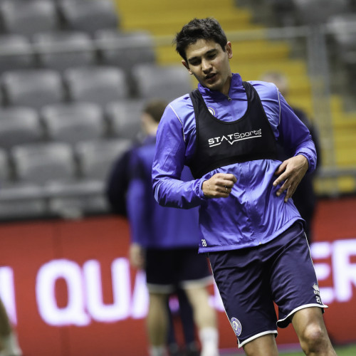 Kazakhstan national team's pre-match training session