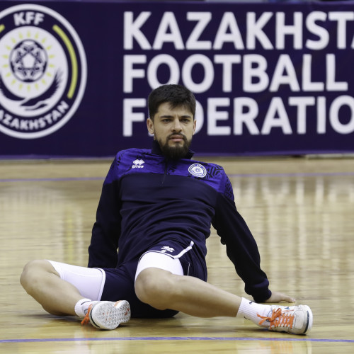 Kazakhstan futsal team's pre-match training session