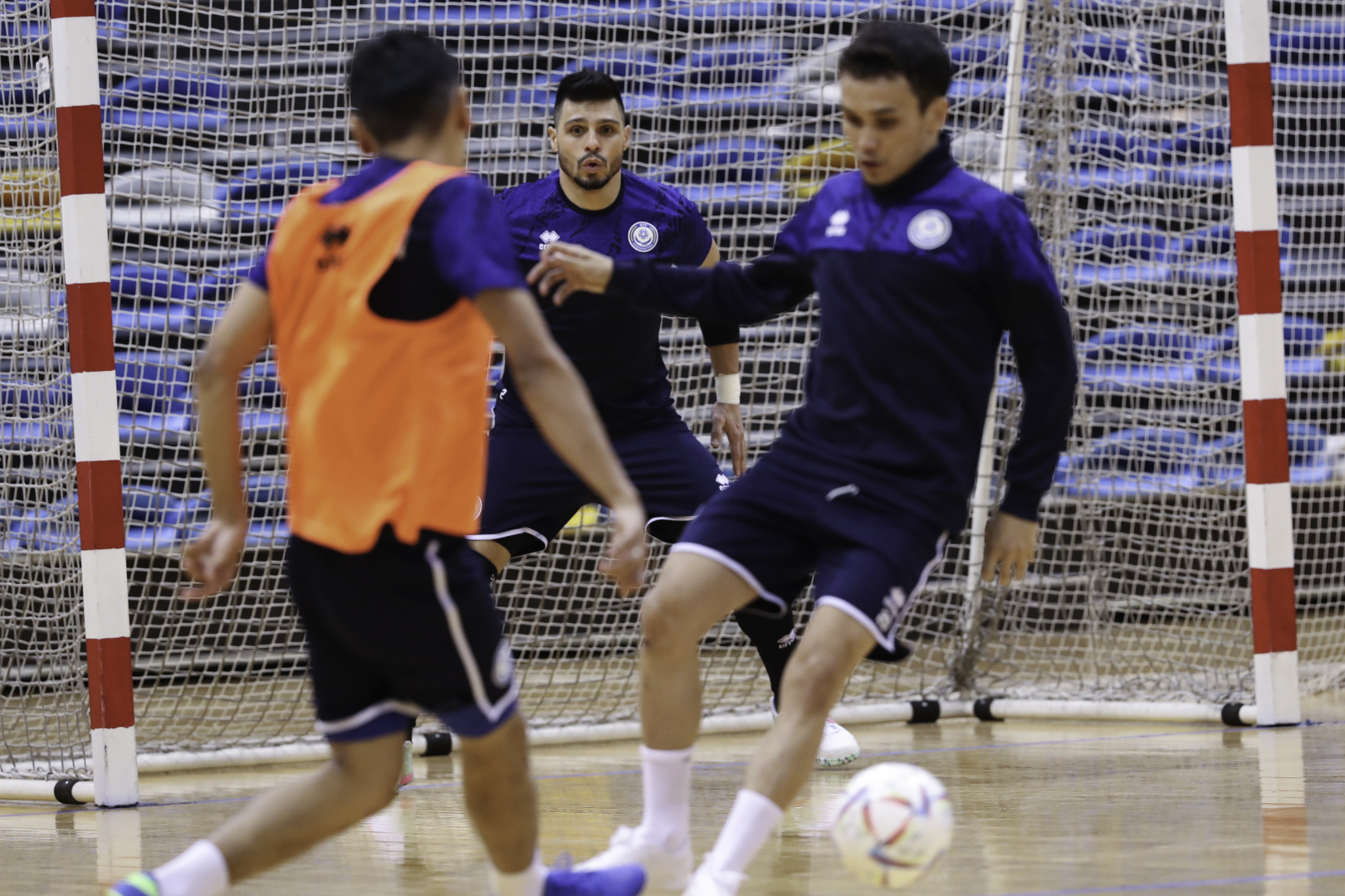 Kazakhstan futsal team's pre-match training session