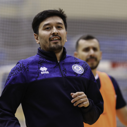 Kazakhstan futsal team's pre-match training session
