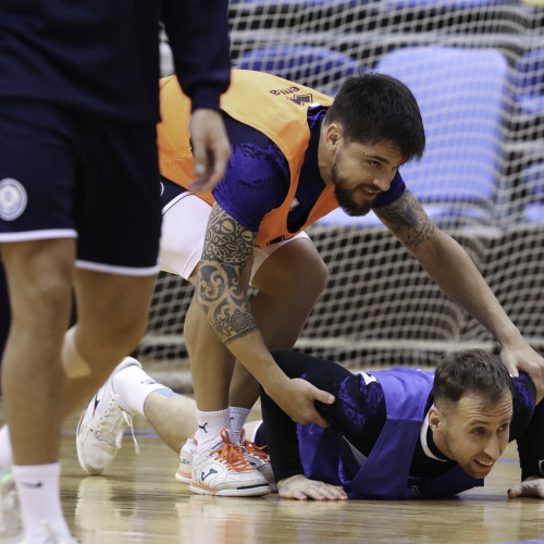Kazakhstan futsal team's pre-match training session