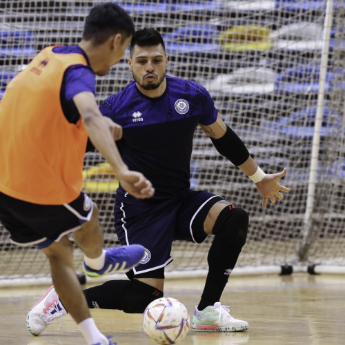 Kazakhstan futsal team's pre-match training session